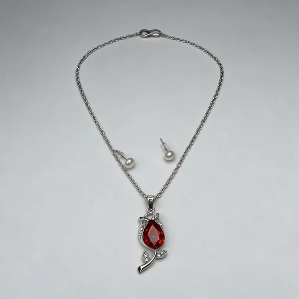 Silver_Tone_Red_Crystal_Pendant_Necklace_for_Women