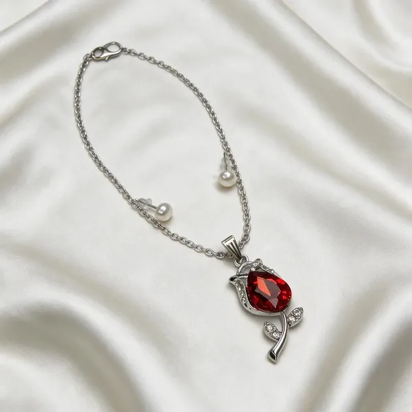 Silver_Tone_Red_Crystal_Pendant_Necklace_for_Women