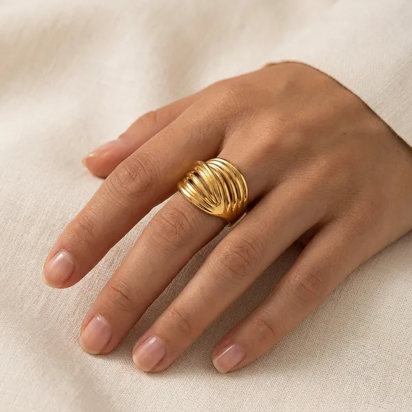 Gold_Tone_Ribbed_Hoop_Rings_for_Women