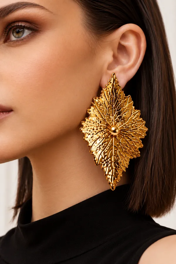 Golden_Leaf_Embossed_Statement_Earrings_for_Women's_