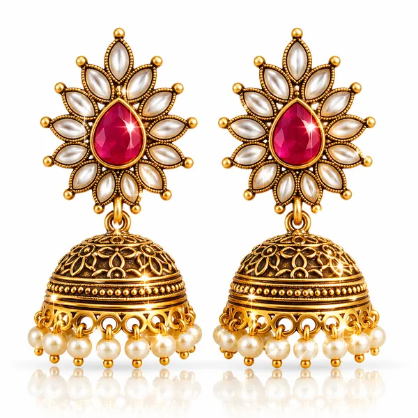 Royal_Ruby_Red_Stone_Pearl_Drop_Jhumka_Earrings