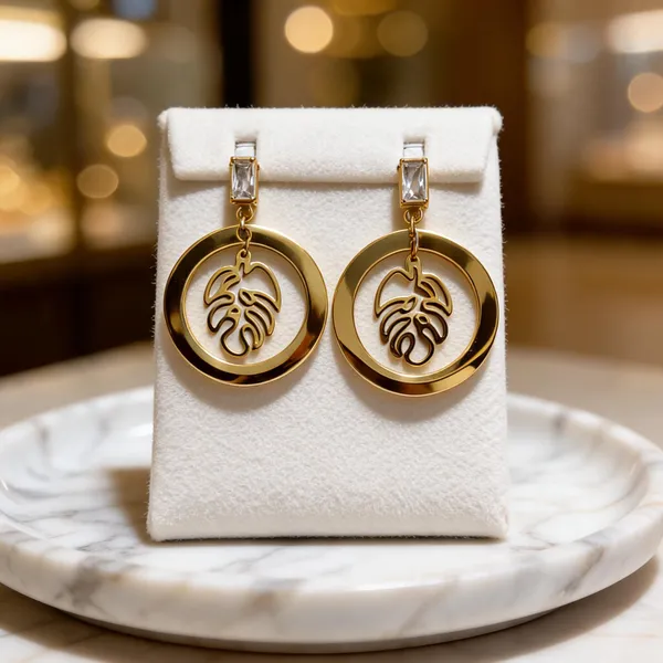 Gold_Metal_Alloy_Monstera_Leaf_Cut-Out_Drop_Earrings_For_Women