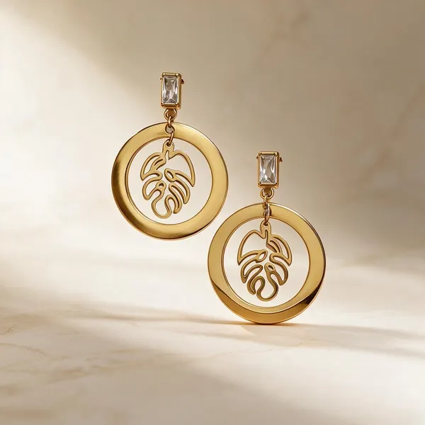 Gold_Metal_Alloy_Monstera_Leaf_Cut-Out_Drop_Earrings_For_Women
