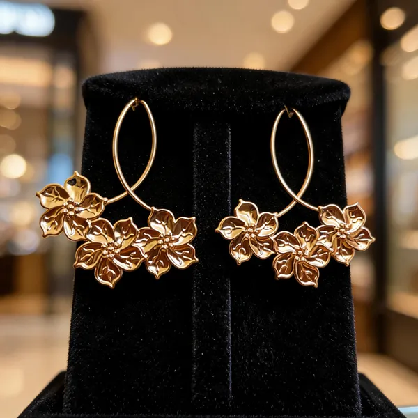 Gold_Metal_Alloy_Layered_Floral_Hoop_Drop_Earrings_For_Women