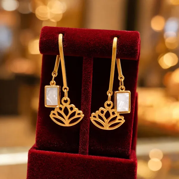 Gold_Metal_Alloy_Lotus_Charm_Dangle_Drop_Earrings_For_Women