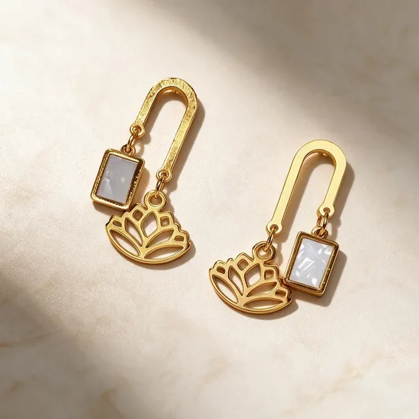 Gold_Metal_Alloy_Lotus_Charm_Dangle_Drop_Earrings_For_Women