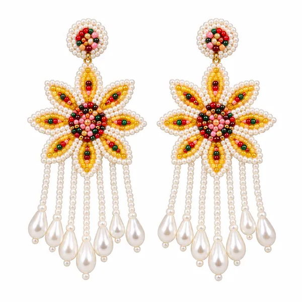 Multicolour_Handcraft_Beaded_Floral_Dangler_Drop_Earrings_For_Women