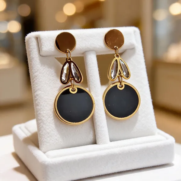 Gold_Metal_Alloy_Black_Accent_Linked_Drop_Earrings_For_Women