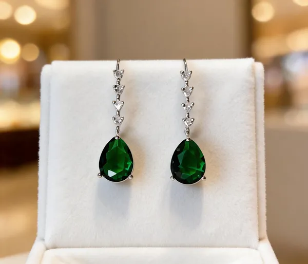 White_And_Green_Metal_Alloy_Earring_For_Women