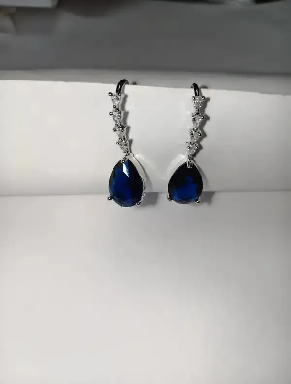 White_And_Blue_Metal_Alloy_Earring_For_Women
