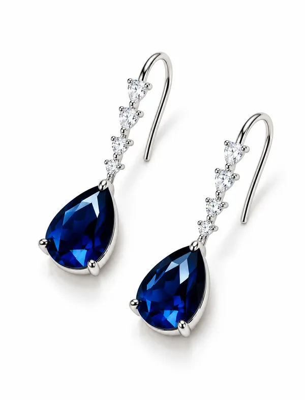White_And_Blue_Metal_Alloy_Earring_For_Women