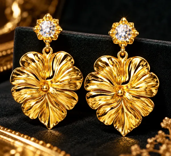 Gold_Metal_Alloy_Floral_Leaf_Drop_Earrings_For_Women