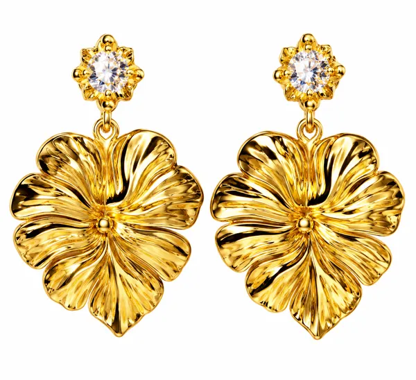 Gold_Metal_Alloy_Floral_Leaf_Drop_Earrings_For_Women