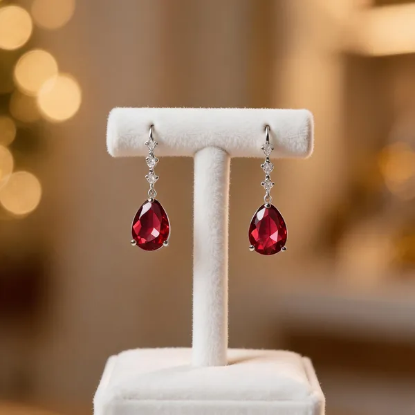 White_And_Red_Metal_Alloy_Earring_For_Women