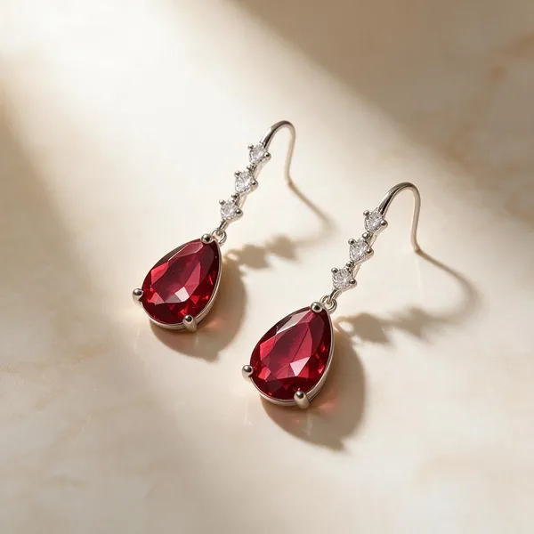 White_And_Red_Metal_Alloy_Earring_For_Women