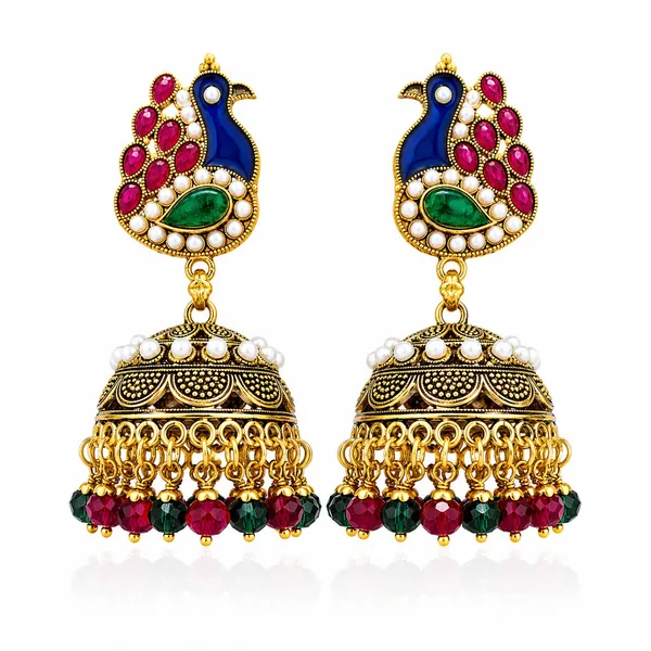 Gold_Metal_Alloy_Peacock_Jhumka_Drop_Earrings_For_Women