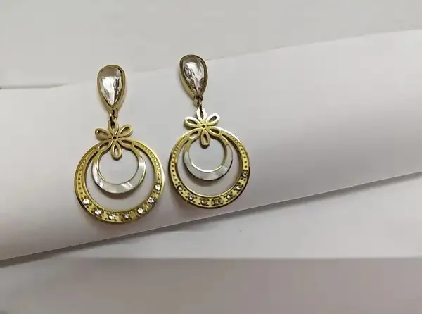 Gold_Metal_Alloy_Floral_Crescent_Layered_Drop_Earrings_For_Women