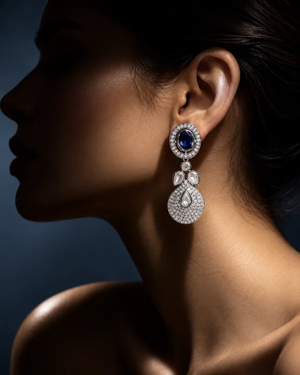 Royal_Blue_Sapphire_Halo_Diamond_Drop_Earrings