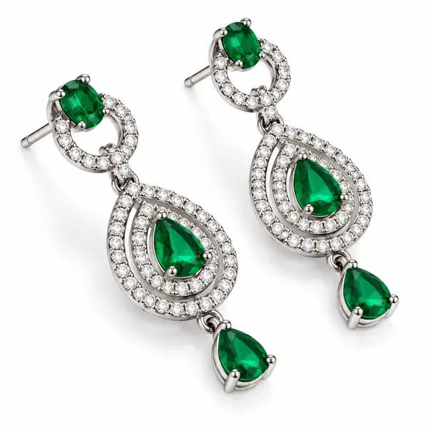 Royal_Green_Gemstone_Silver-Tone_Drop_Earrings