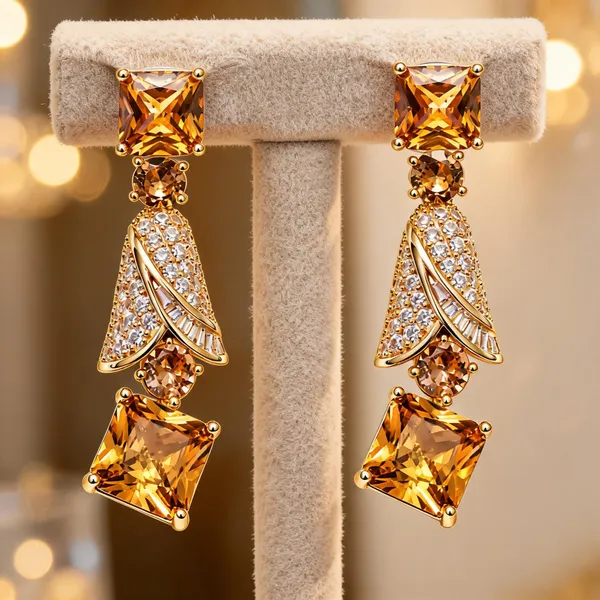Gold_Metal_Alloy_Amber_Stone_Crystal_Drop_Earrings_For_Women