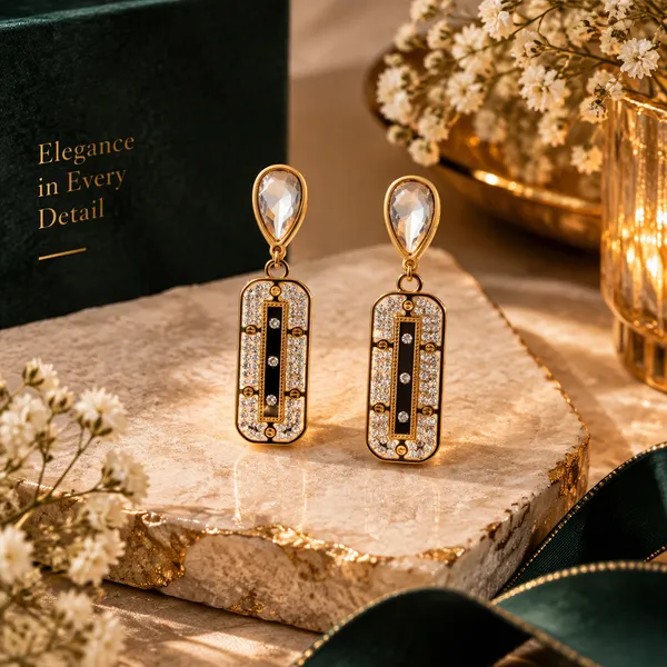 Gold_Metal_Alloy_Rectangular_Clear_Stone_Elongated_Drop_Earrings_For_Women