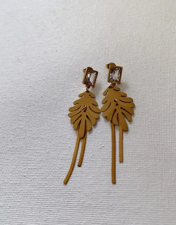 Gold_Metal_Alloy_Clear_Stone_Leaf_Drop_Earrings_For_Women