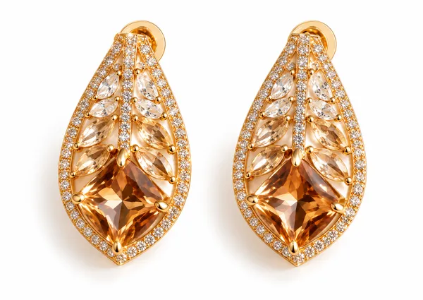 Golden_Teardrop_Crystal_Earrings_For_Women