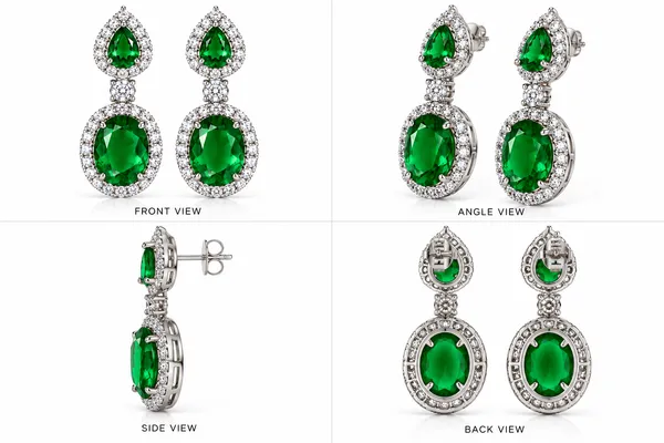 White_And_Green_Metal_Alloy_Earring_For_Women