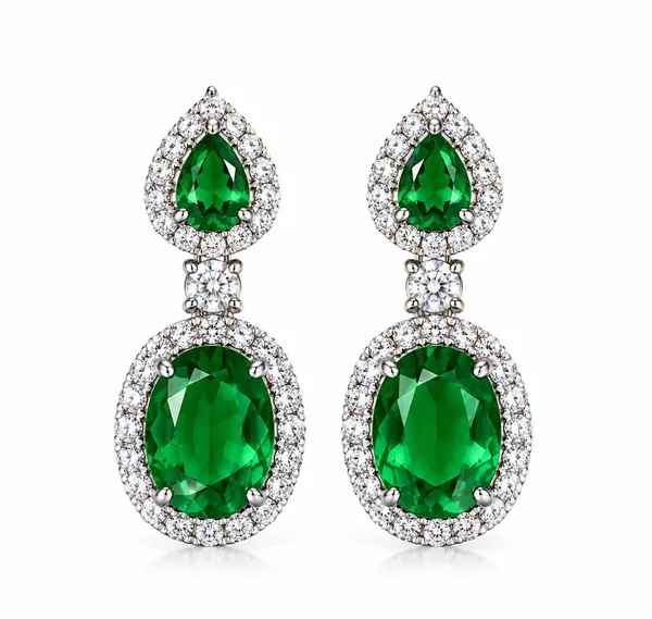 White_And_Green_Metal_Alloy_Earring_For_Women