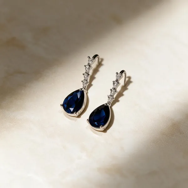 White_And_Blue_Metal_Alloy_Earring_For_Women
