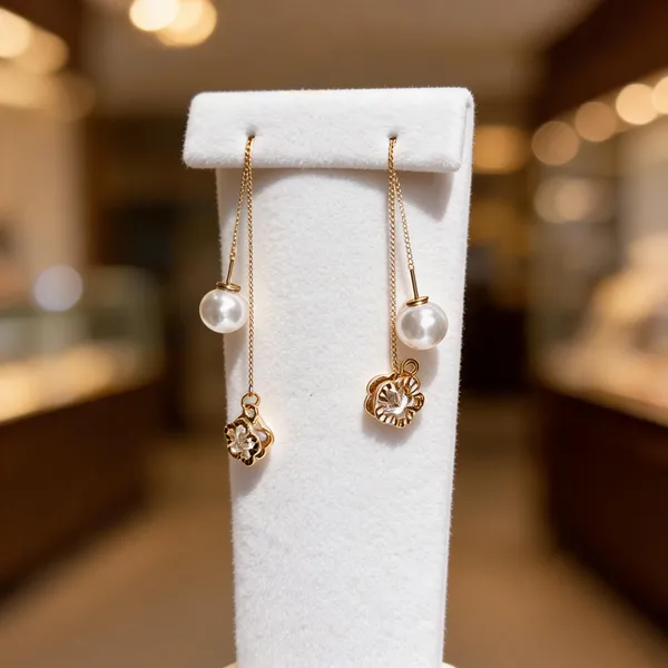 Gold_Metal_Alloy_Pearl_Floral_Crystal_Chain_Drop_Earrings_For_Women