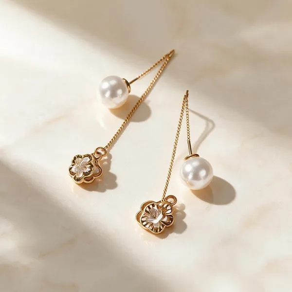 Gold_Metal_Alloy_Pearl_Floral_Crystal_Chain_Drop_Earrings_For_Women