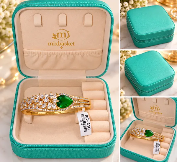 Elegant_Gold_&_Green_Emerald_Bracelet_with_Sparkling_Floral_Stones