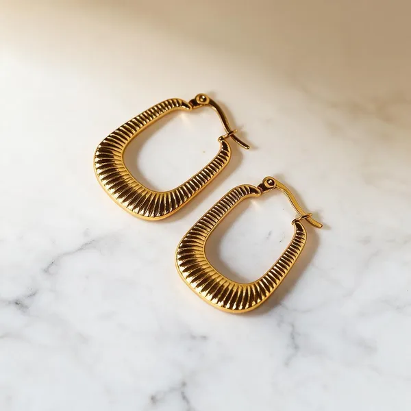 Gold_Metal_Alloy_Ribbed_Elongated_Hoop_Earrings_For_Women