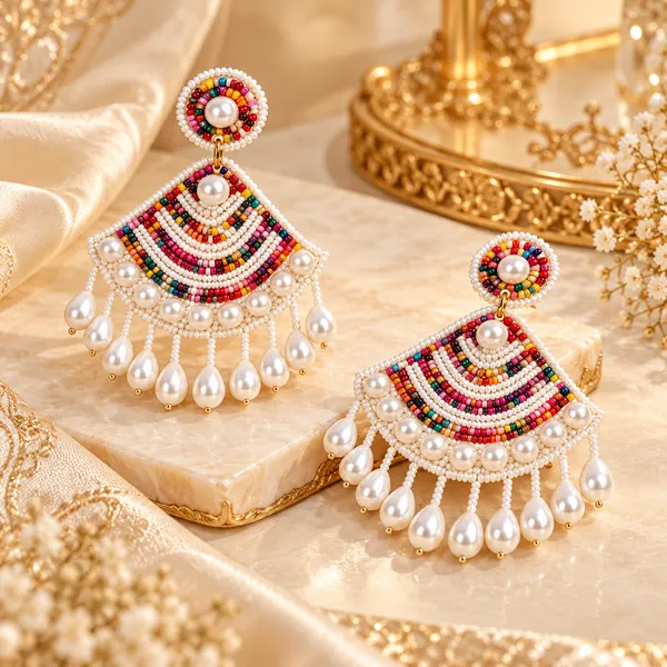 Multicolour_Handcraft_Beaded_Chandelier_Drop_Earrings_For_Women