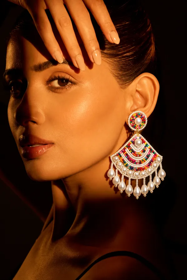 Multicolour_Handcraft_Beaded_Chandelier_Drop_Earrings_For_Women