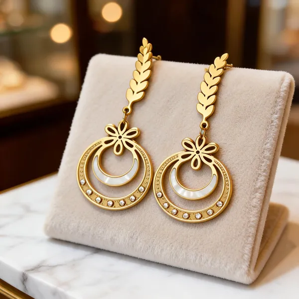 Gold_Metal_Alloy_Leaf_Floral_Stone_Drop_Earrings_For_Women
