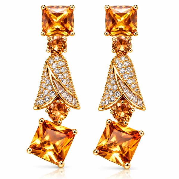 Royal_Amber_Gold-Tone_Diamond-Style_Drop_Earrings