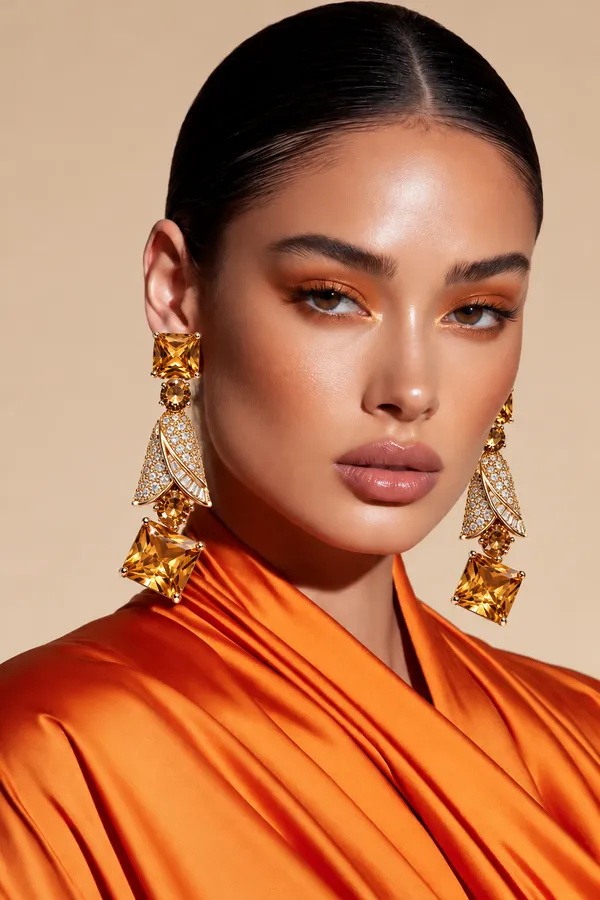Royal_Amber_Gold-Tone_Diamond-Style_Drop_Earrings