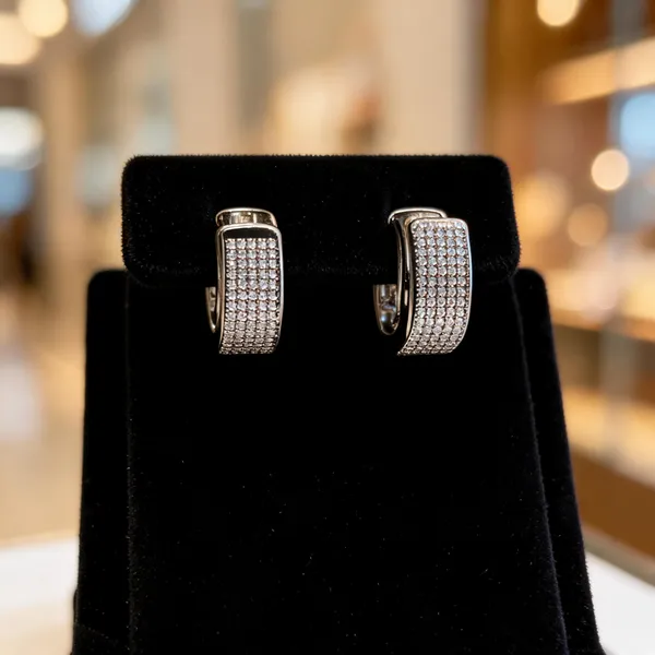 Silver_Metal_Alloy_Stone_Embellished_Rectangular_Hoop_Earrings_For_Women