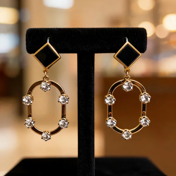 Gold_Metal_Alloy_Black_Square_Crystal_Drop_Earrings_For_Women