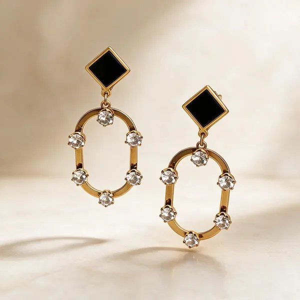 Gold_Metal_Alloy_Black_Square_Crystal_Drop_Earrings_For_Women