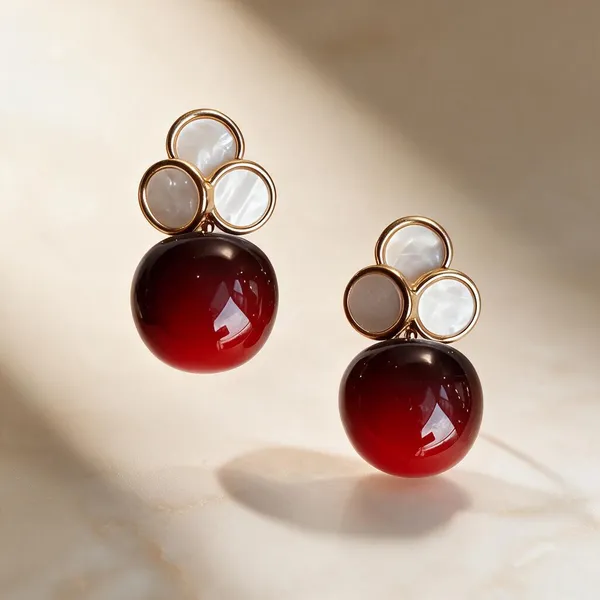 Gold_Metal_Alloy_Layered_Circle_Red_Drop_Earrings_For_Women