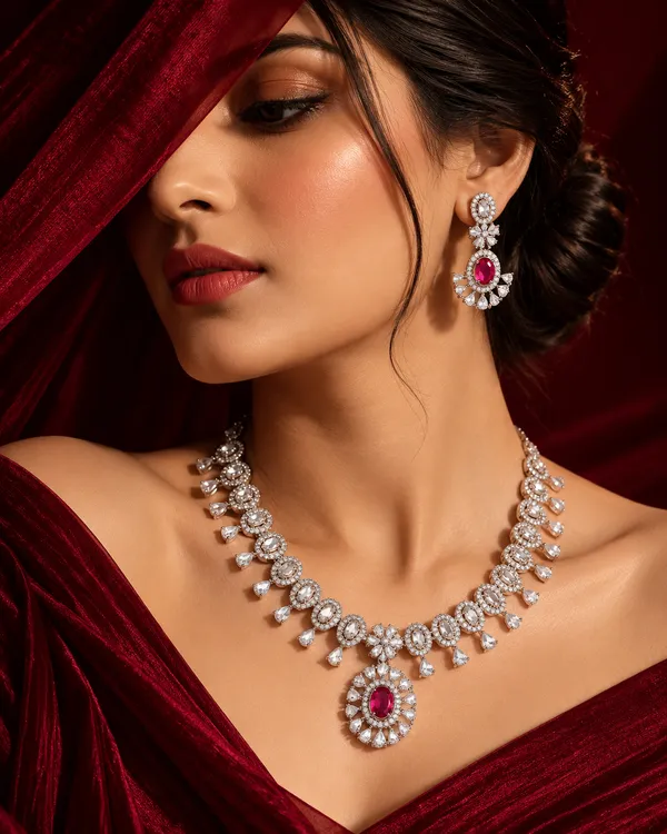 Luxury_Ruby_Red_AD_Necklace_Set_with_Drop_Earrings