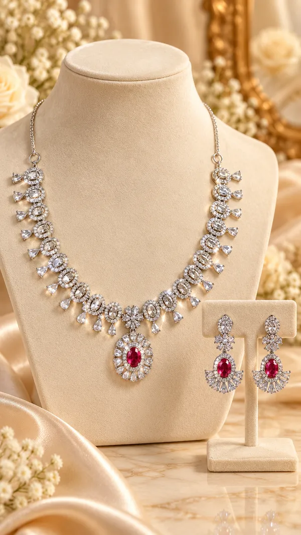 Luxury_Ruby_Red_AD_Necklace_Set_with_Drop_Earrings