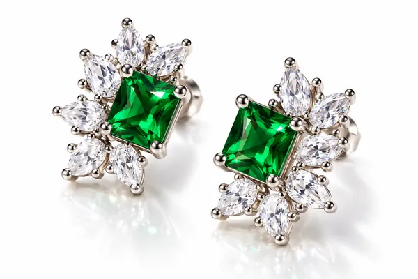 White_And_Green_Metal_Alloy_Earring_For_Women