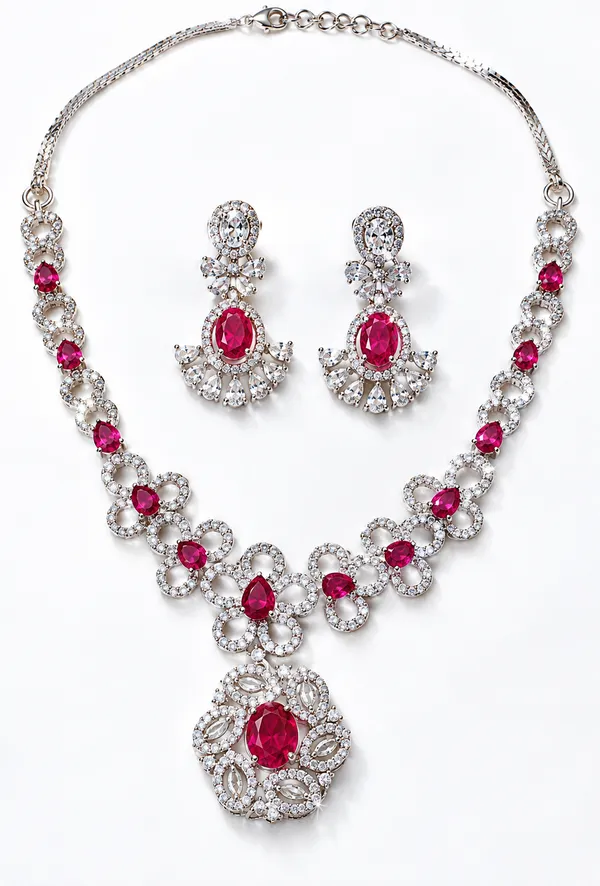 Royal_Ruby_Pink_Pendant_Necklace_Set_with_Earrings_for_women's