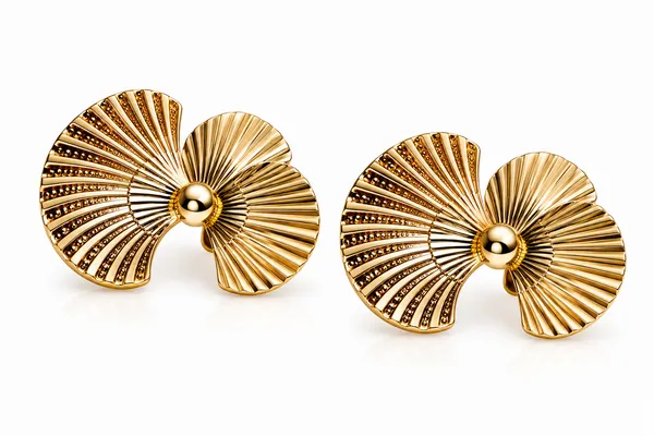 Gold_Metal_Alloy_Fan-Shaped_Sculptural_Drop_Earrings_For_Women