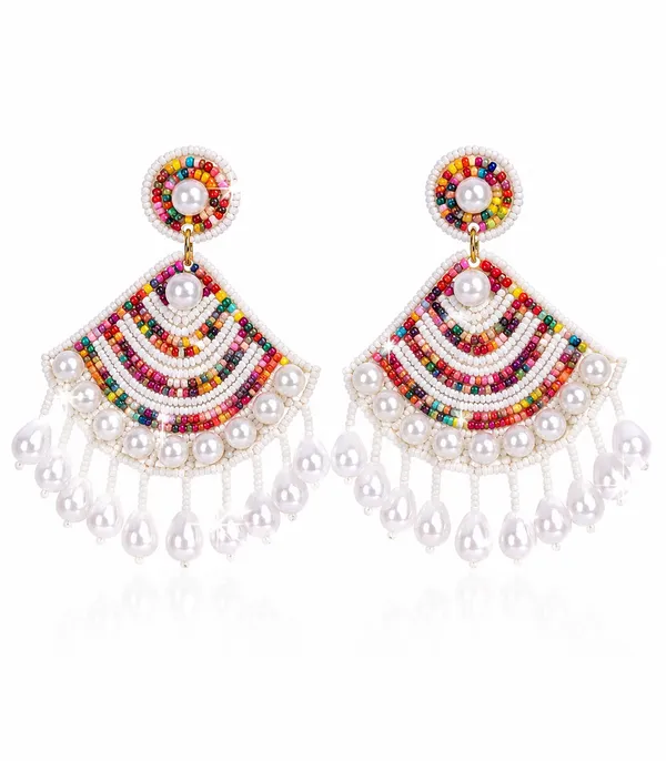 Multicolour_Handcraft_Beaded_Chandelier_Drop_Earrings_For_Women