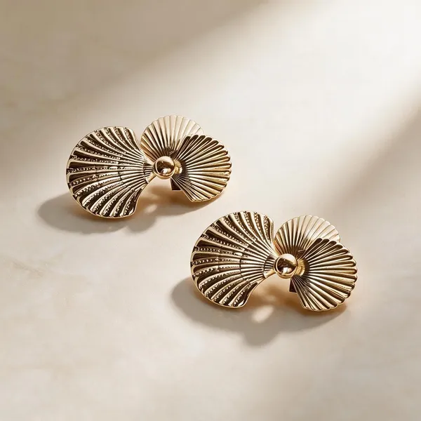 Gold_Metal_Alloy_Fan-Shaped_Sculptural_Drop_Earrings_For_Women